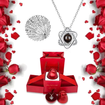 Necklace with Rose Gifts Romantic Accessories