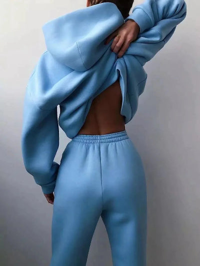 Blue track suit